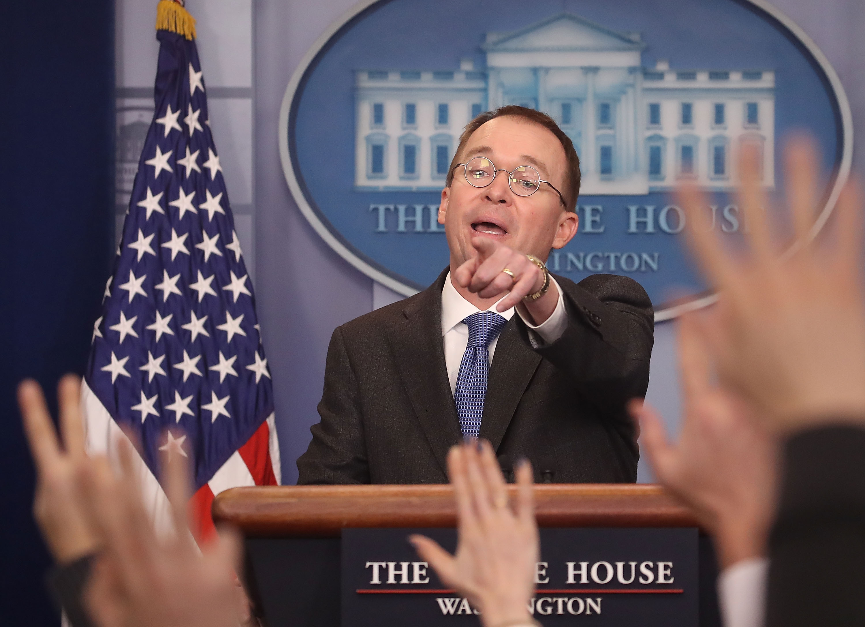 Marc Short And Mick Mulvaney Hold Briefing On Possible Government Shutdown