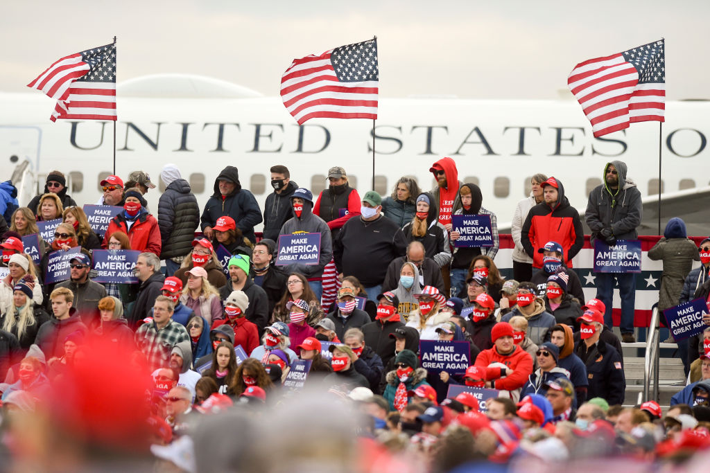 President Donald Trump Holds Campaign Rally At Reading Pennsylvania Airport