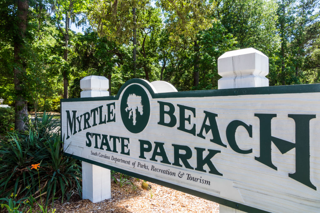 South Carolina, Myrtle Beach, Myrtle Beach State Park, entrance sign