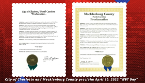 City of Charlotte and Mecklenburg County proclaim “WBT Day” on April 10, 2022, in recognition of the station’s 100th Anniversary