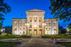 North Carolina Capitol at Dusk NC Raleigh USA