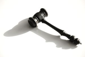 Gavel on white background