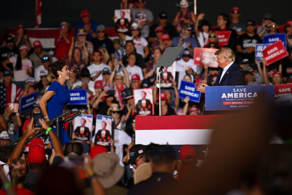 Former President Donald Trump Speaks At A Save America Event In Mesa Arizona