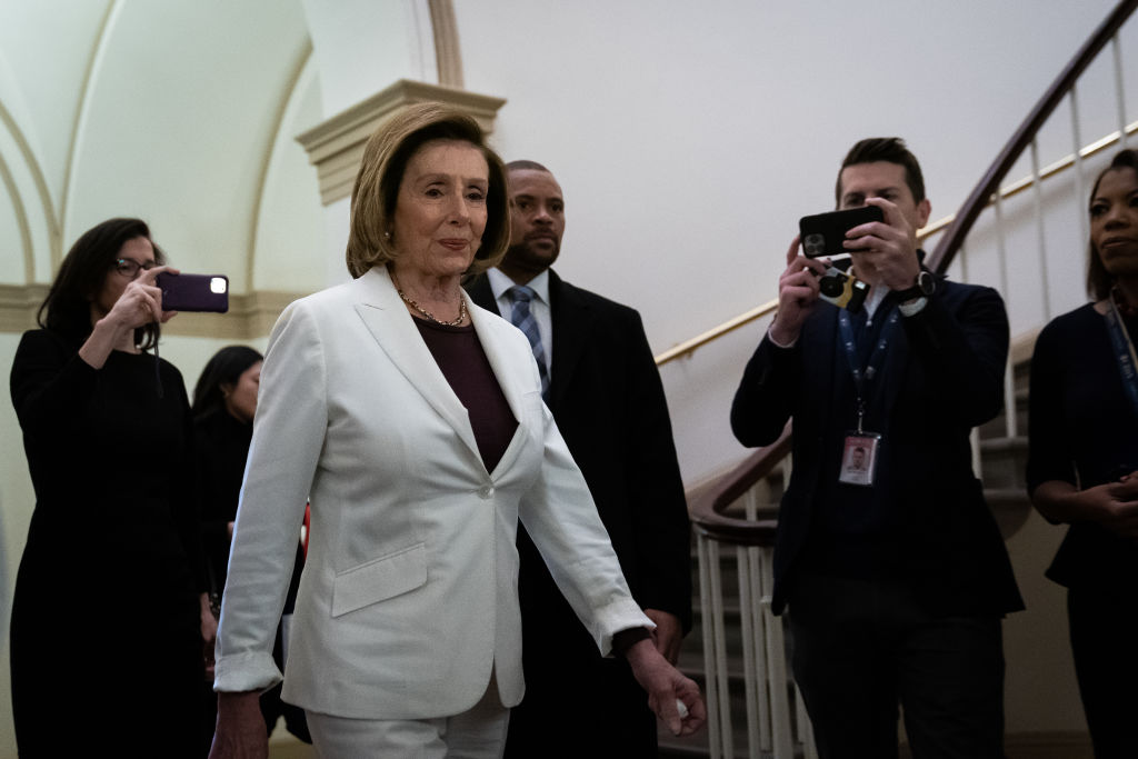 House Speaker Nancy Pelosi, D-Calif., arrives to the US Capitol in Washington...