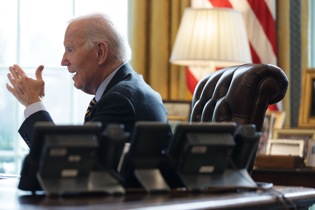 President Biden Meets With Key Officials In Oval Office For Los Angeles Wildfires Briefing
