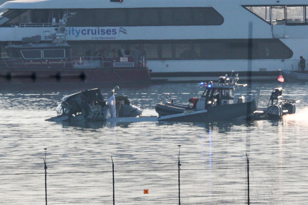 Emergency Crews Respond To Aircraft Crash Near Reagan National Airport