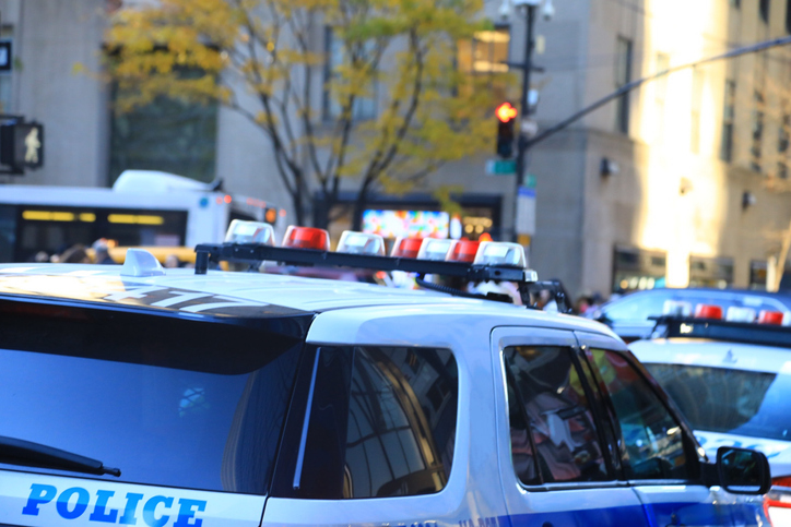 Crime and justice concept, police vehicles