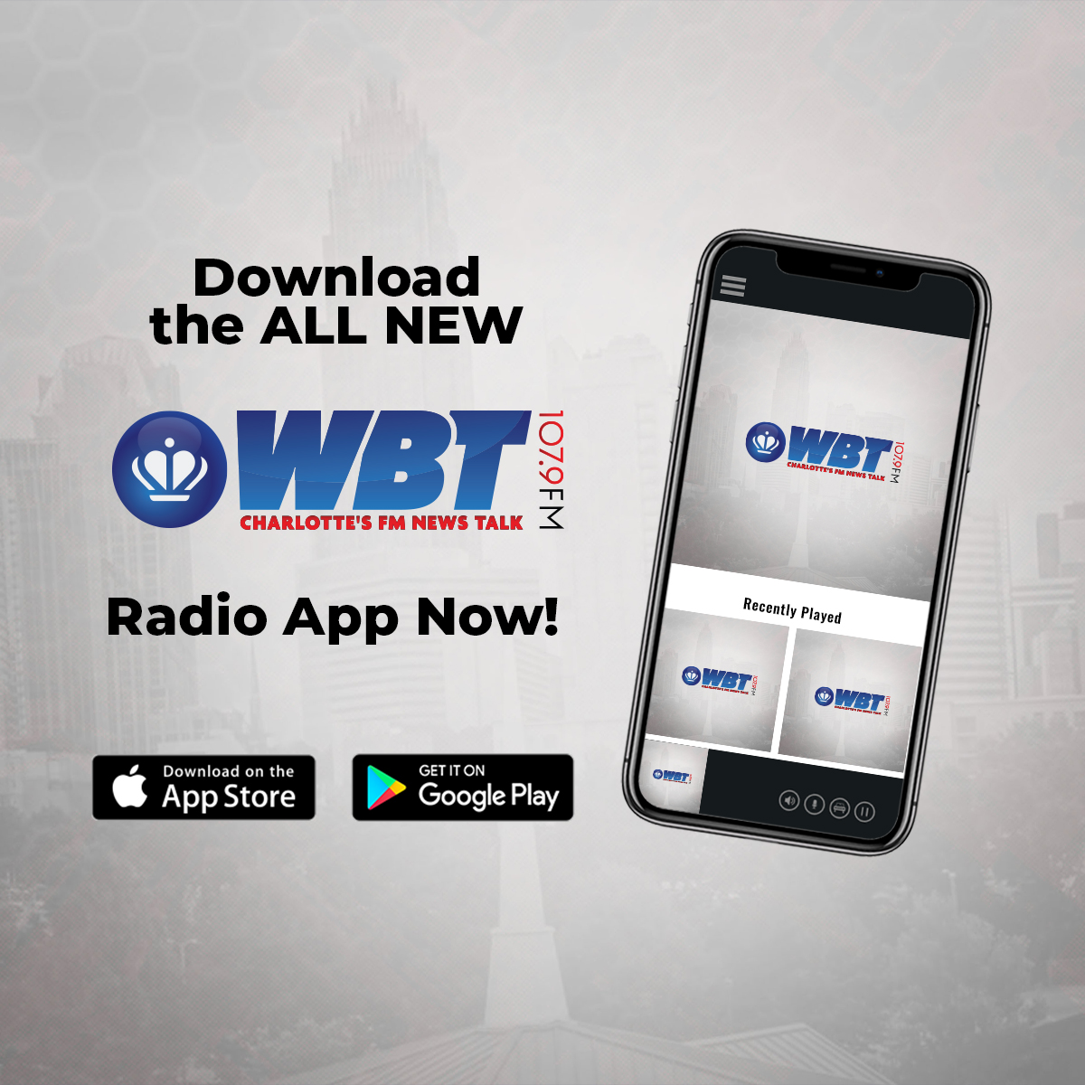 [WBT107.9FM] app promo graphics 2025