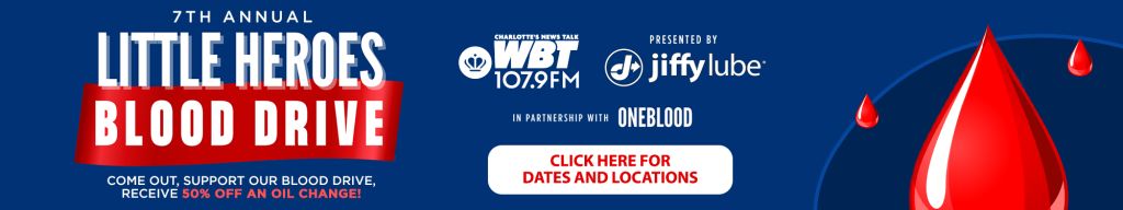 7th annual Little Heroes blood drive presented by Jiffy Lube in partnership with WBYT 107.9 FM and OneBlood. Click for dates and locations.